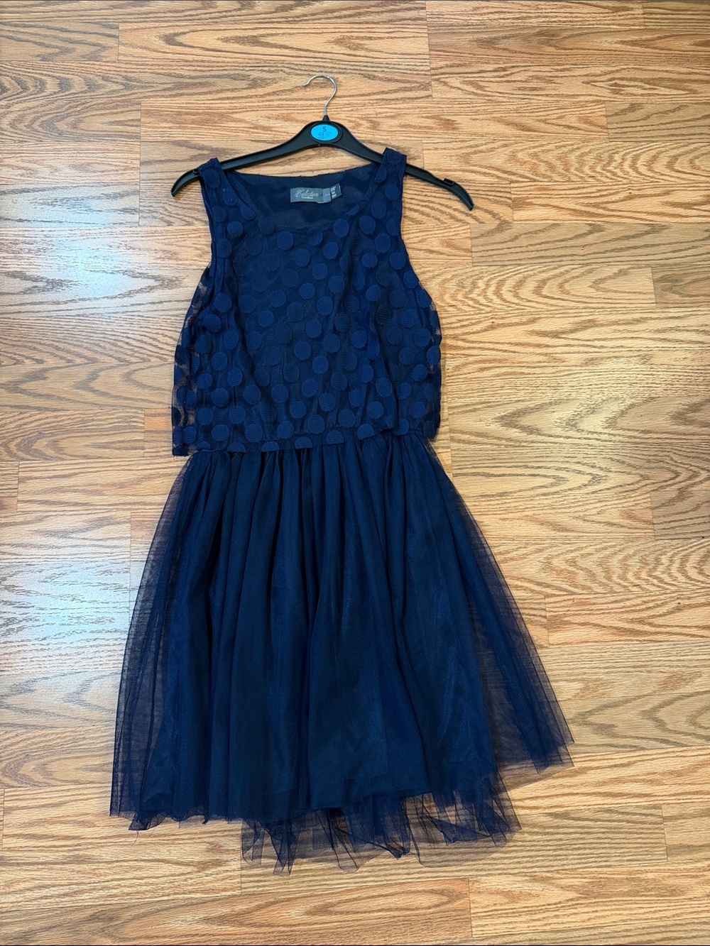 Navy Girls' Sleeveless Tulle Party Dress